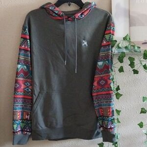 Men's Hooey "Roughy Summit" Charcoal Orange 'Hoody' - Size Small